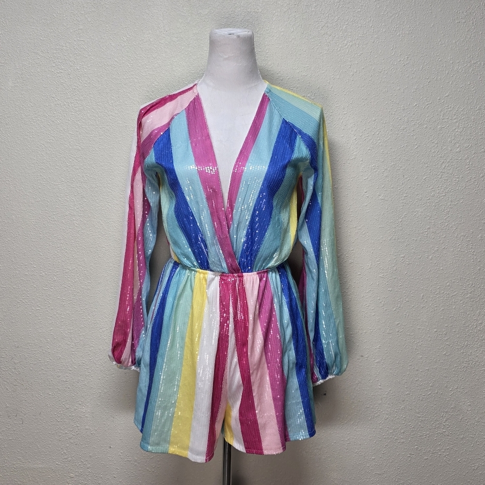 XOO KOOL Striped Multicolor Jumpsuit Size Small